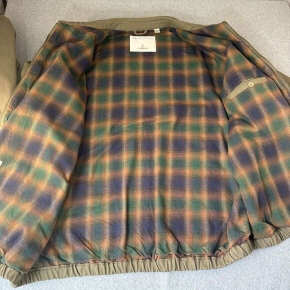 London Fog Limited Edition Men's XL Long Jacket Green Tan Plaid Flannel Lined - Picture 7 of 10